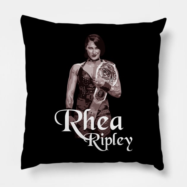 WRESTLEMANIA // RHEA RIPLEY Pillow by gerradliquid