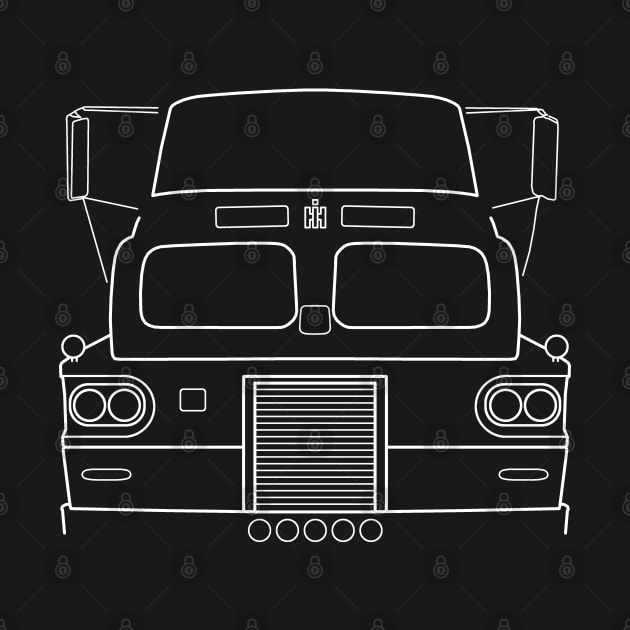 International Harvester Sightliner classic truck white outline graphic by soitwouldseem