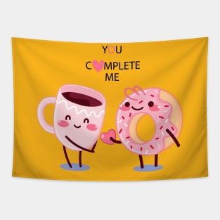 You Complete ME Funny Teachers Students Valentines day Tapestry