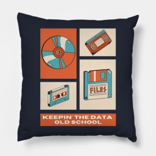 Keepin' The Data Old School (Retro Pink) | Geek Data Retro Design Pillow