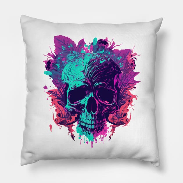 skull 1 Pillow by retrocolorz