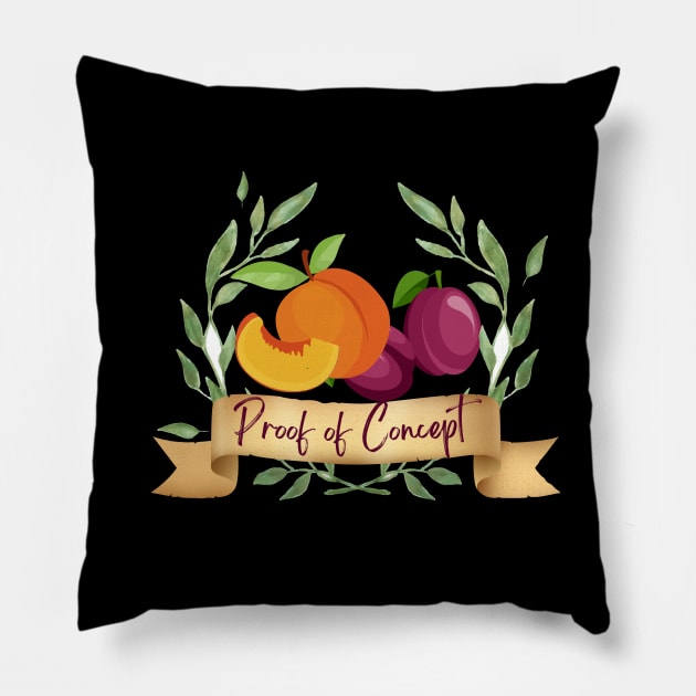 Magicians peaches & plums "Proof of Concept" Pillow by Gorgoose Graphics