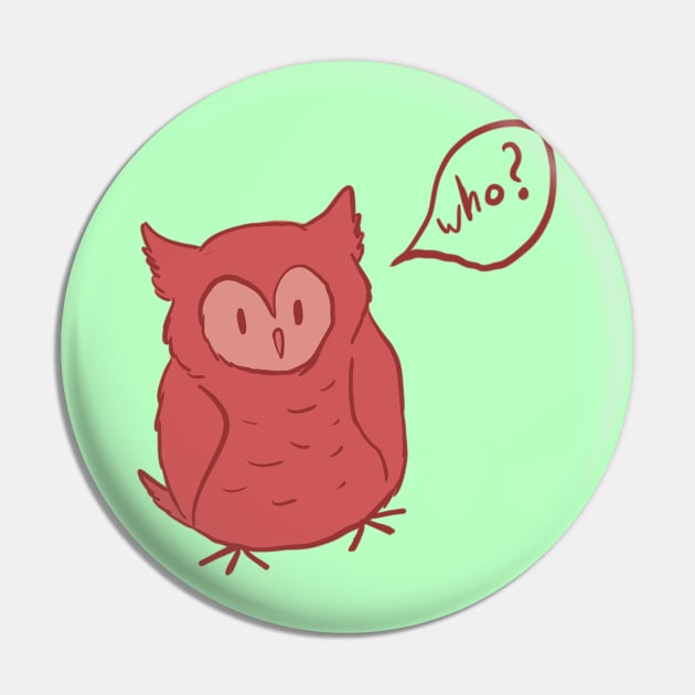 Fluffy Red Owl Pin by CloudWalkerDesigns