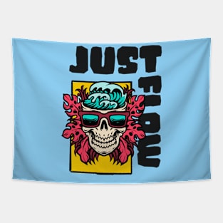 Just Flow Trippy Skull Surfer Tapestry