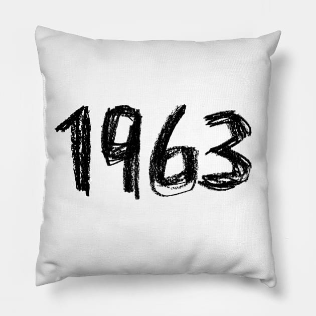 Year 1963, Born in 1963 Pillow by badlydrawnbabe