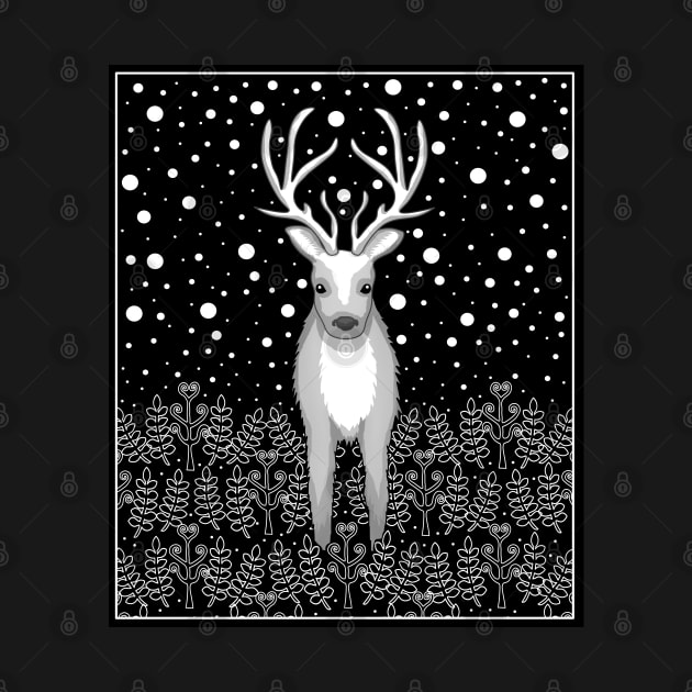 Black and white reindeer by Purrfect