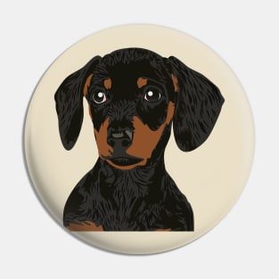 Close Up Dachshund Head for Dachshund Parents Pin