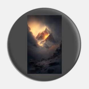 Digital Art - Annapurna mountain range during golden hour Pin