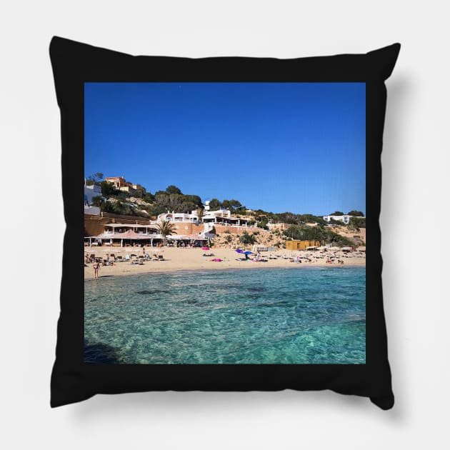 Cas Mila Cala Tarida beach Pillow by simplythewest