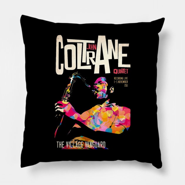 John Coltrane - Vintage Fan Art Pillow by C'antTellMeNothing Arts