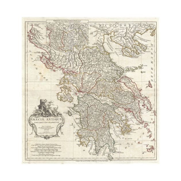 Vintage Map of Greece (1794) by Bravuramedia