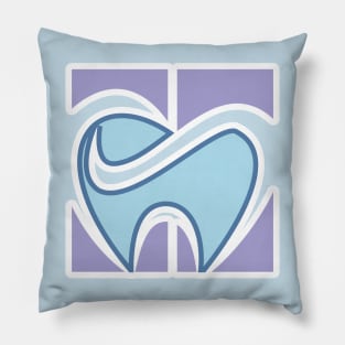 Dentist and dentistry clinic vector logo design. Tooth vector logo template for dentistry or dental clinic and health products. Pillow