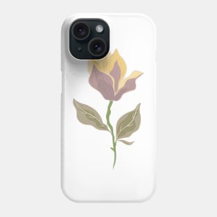 Magnolia blossom, floral textile pattern in earth neutral colors Phone Case