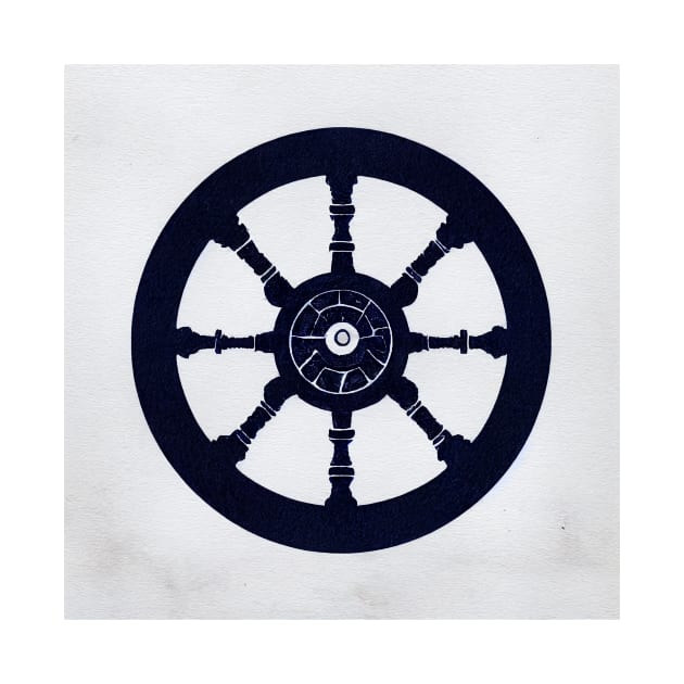 Ship Wheel Dark Navy Blie by fistikci