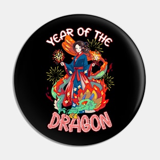 Chinese New Year 2024 Year of The Dragon Fireworks Pin