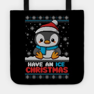 Penguin ice christmas ugly sweater Tote