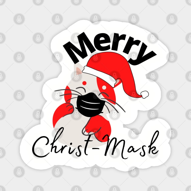 Merry Christ-Mask. Meowy Christmas, Funny 2020 Quarantine Cat Christmas Shirt, Sweater, Christmas Gift for Cat Lovers Magnet by kissedbygrace