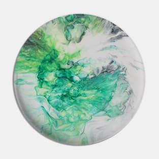 Green Acrylic Pour Painting Pin