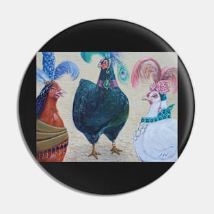 Hen Gossip Pin