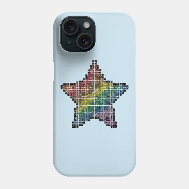 Pixel Rainbow Star Phone Case by NightserFineArts