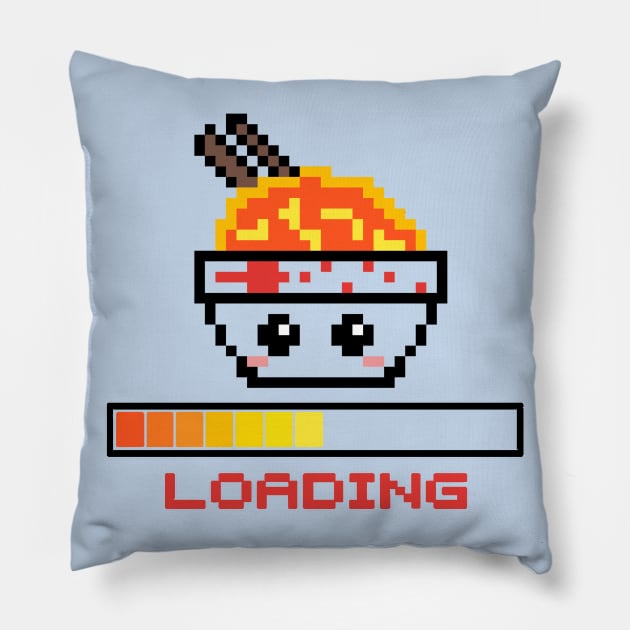 Cute Kawaii Ramen Lover Japanese Anime Noodles Pixel Ramen Pillow by Bezra