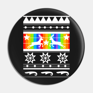 Rainbow Fair Isle Sweater Pin