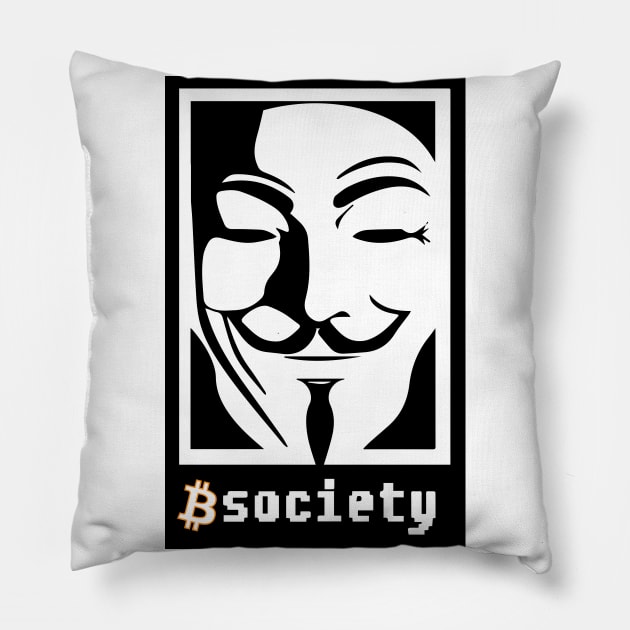 BTC Society Pillow by CryptoDeity