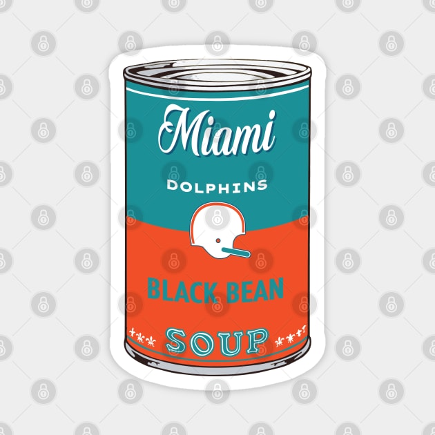 Miami Dolphins Soup Can Magnet by Rad Love