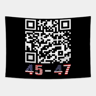 Funny QR President Trump 45 47 Tee Trump Dancing Code MAGA Tapestry