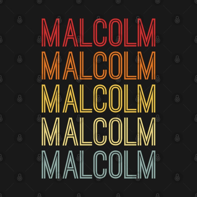 Malcolm Name Vintage Retro Pattern by CoolDesignsDz