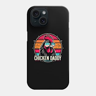 Vintage Chicken Daddy sunglasses usa flag : Funny Poultry Farmer Mens Fathers Day gift for dad Phone Case