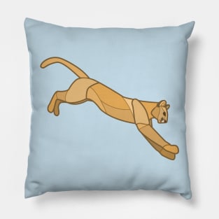 Geometric Mountain Lion / Cougar Pillow