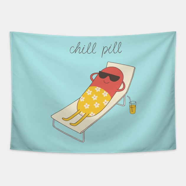 chill pill Tapestry by milkyprint