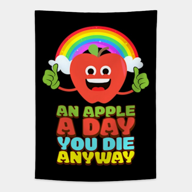 An Apple A Day You Die Anyway Tapestry by Three Meat Curry