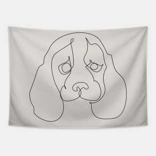 One Line Beagle Tapestry