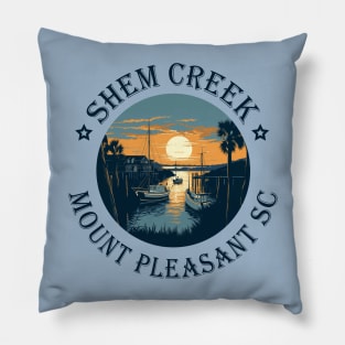 Shem Creek Sunset Mount Pleasant SC Pillow