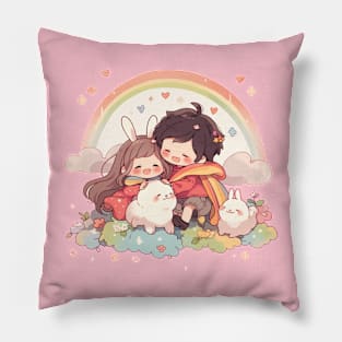 girl and boy Pillow