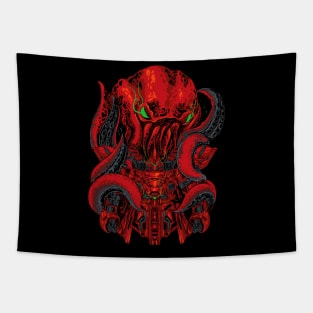 Mythology Creature Kraken With Japanesse Robot Tapestry