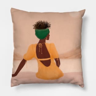 African Woman Boho Art Pillow