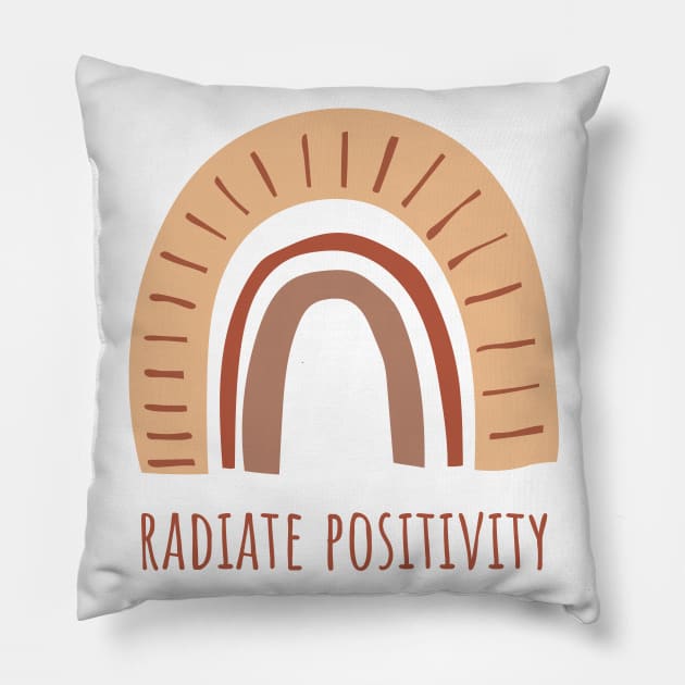Radiate Positivity Rainbow Pastel Colors Pillow by From Mars