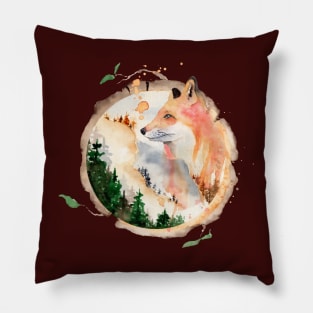 Fox in wilderness Pillow