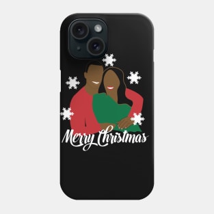 African American Couple Black Love Christmas Phone Case