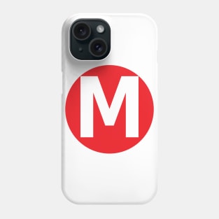 Letter M Big Red Dot Letters & Numbers Phone Case