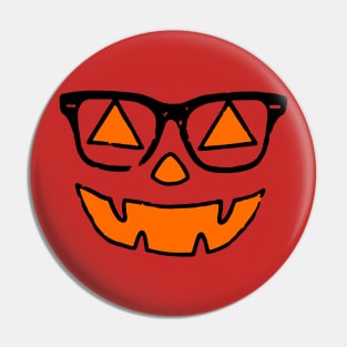 Cute Nerdy Pumpkin Girl Halloween Pin