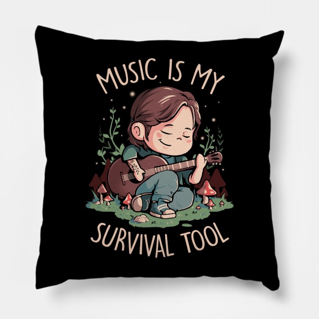Music is My Survival Tool - Cute Game Geek Gift Pillow by eduely