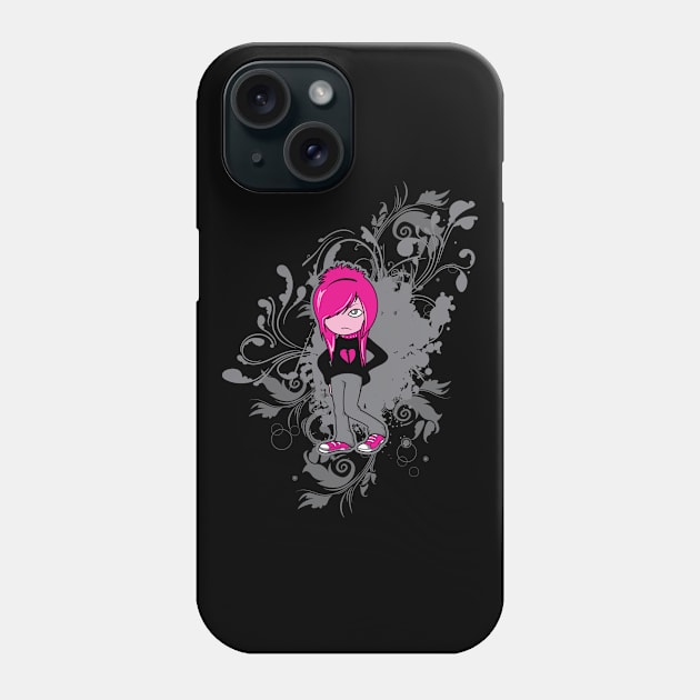 Cute Emo Girl 1 Phone Case by redguaranastudio