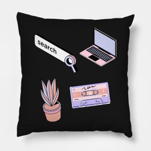 Pastel Neon Y2k Cyberspace Pillow