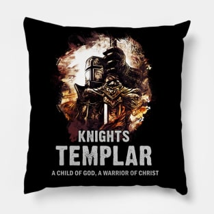 Knights Templar Motto A Child of GOD a Warrior of CHRIST Pillow