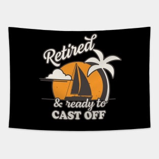 Sailboat Pensioner Sailing Retro Vintage Tapestry