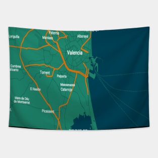 Valencia green map Tapestry